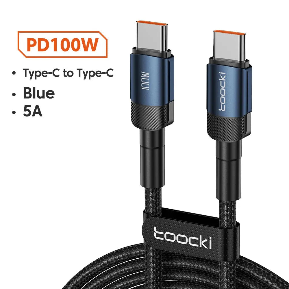 USB Typ C till USB C-kabel 100W PD 3.0 QC4.0 Snabbladdning Typ C till Typ C-kabel för Macbook Samsung Xiaomi