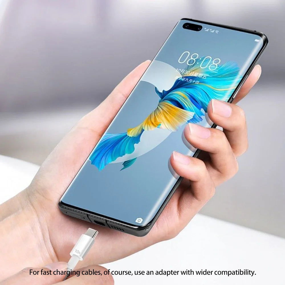 120W 10A USB Typ C Laddningskabel Dataöverföringskabel för mobiltelefoner Snabbladdningskabel för Huawei Xiaomi Realme