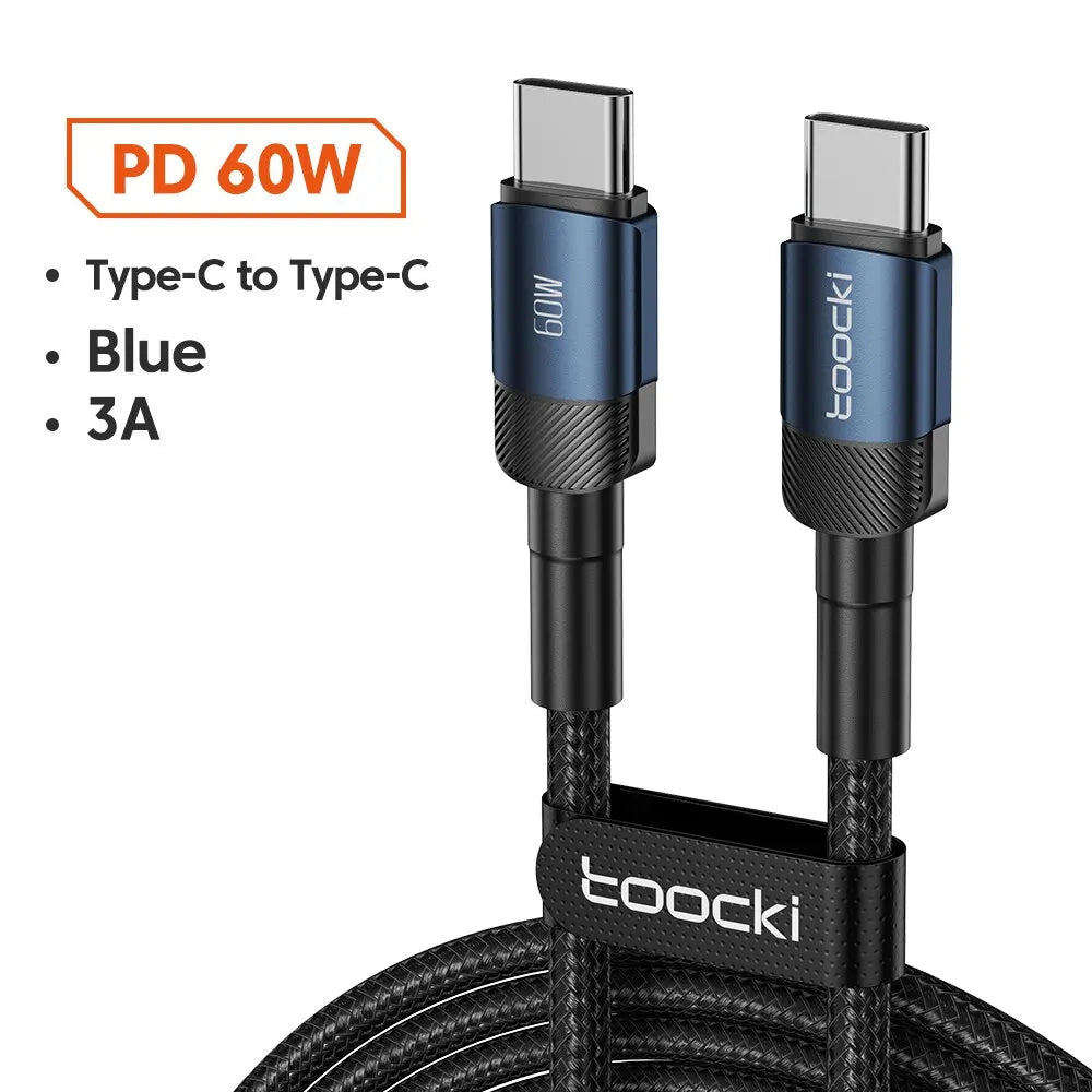 USB Typ C till USB C-kabel 100W PD 3.0 QC4.0 Snabbladdning Typ C till Typ C-kabel för Macbook Samsung Xiaomi
