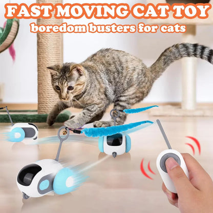 Smart Katt Leksak 2 lägen Automatisk rörelse Fjärrstyrd leksaksbil för katter Hundar Interaktiv lekande Kattungträning Husdjurstillbehör