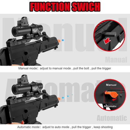 High Speed G36C Electric Gel Balls Blaster, Automatisk & Manuell Dubbla lägen Stora vattenkulor Gun, utomhusspel, semesterpresenter