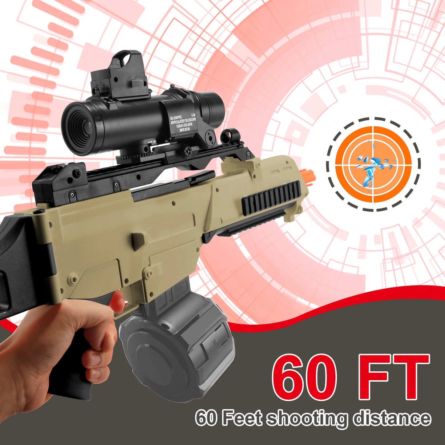 G36C High Speed Electric Gel Balls Blaster, Automatic & Manual Dual Modes Water Bullets Gun, Outdoor Shooting Games, Gifts