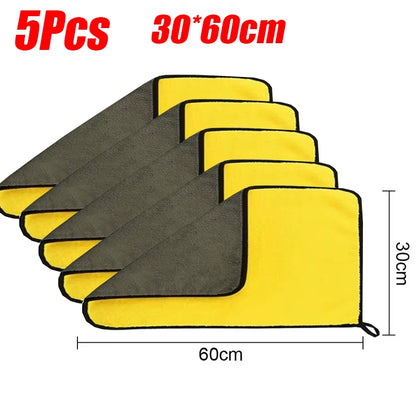 1/2/6pcs Microfiber Cleaning Towel Car Cleaning Cloths Professional Detailing Car Drying Microfiber Towel Wash Towel Accessories