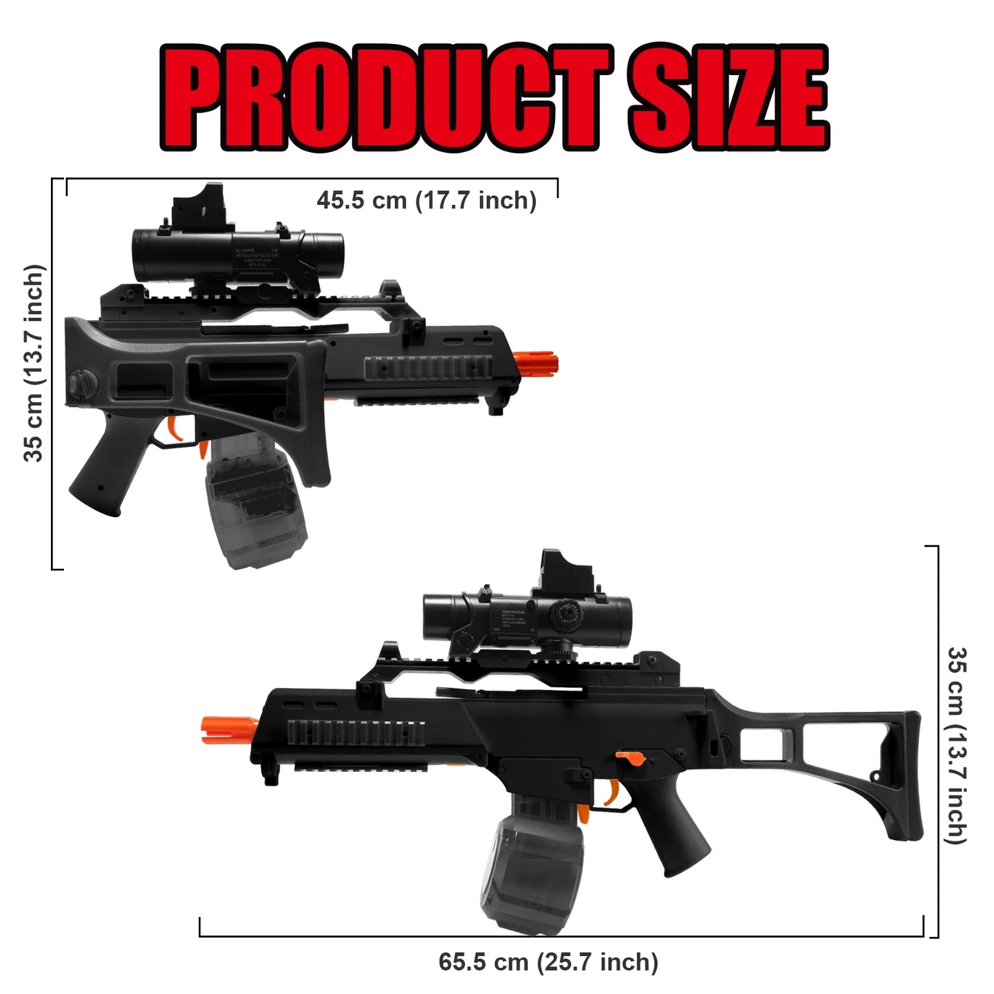 High Speed G36C Electric Gel Balls Blaster, Automatisk & Manuell Dubbla lägen Stora vattenkulor Gun, utomhusspel, semesterpresenter