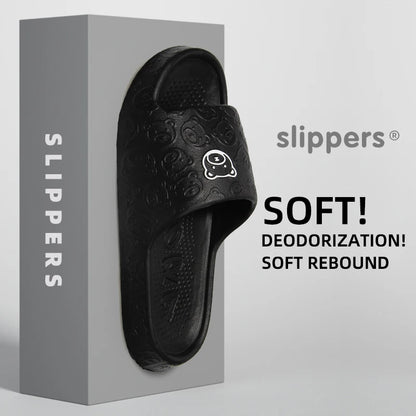 Summer Fashion Men's Slippers Printting Little Bear Sandals Indoor Bathroom Non-slip Soft Women Dormitory Casual Shoes Couple