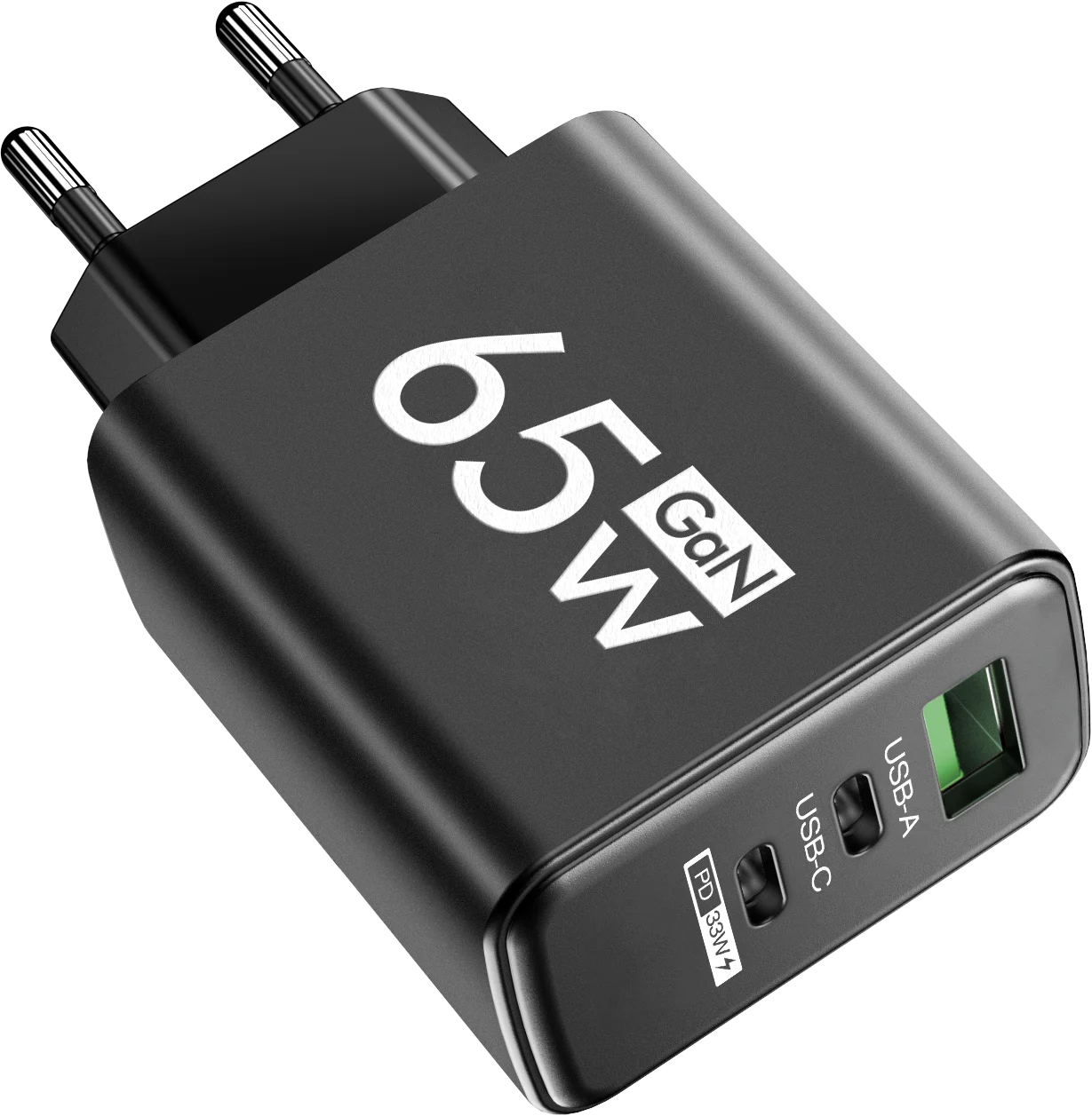 Totalt 65W GaN USB C Laddare Snabbladdning Laddare PD Typ C