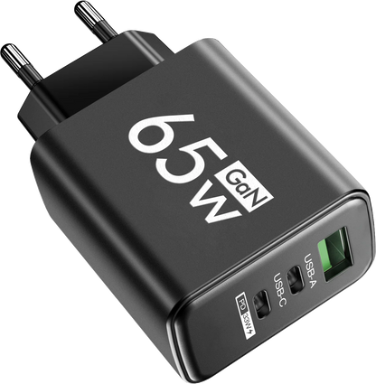 Totalt 65W GaN USB C Laddare Snabbladdning Laddare PD Typ C
