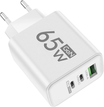 Totalt 65W GaN USB C Laddare Snabbladdning Laddare PD Typ C