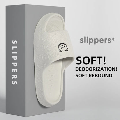 Summer Fashion Men's Slippers Printting Little Bear Sandals Indoor Bathroom Non-slip Soft Women Dormitory Casual Shoes Couple