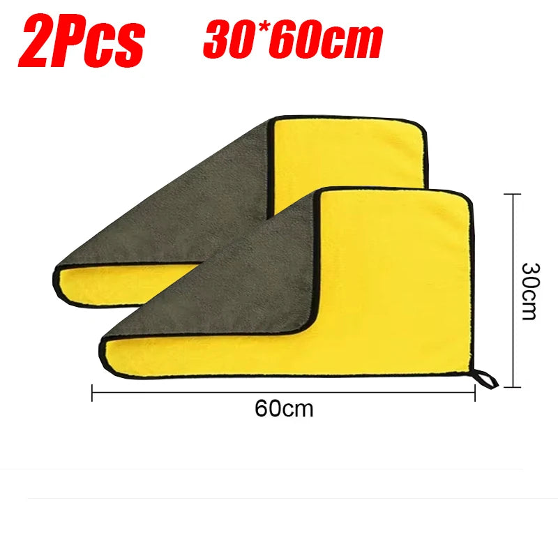 1/2/6pcs Microfiber Cleaning Towel Car Cleaning Cloths Professional Detailing Car Drying Microfiber Towel Wash Towel Accessories