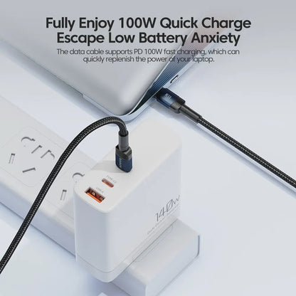 USB Typ C till USB C-kabel 100W PD 3.0 QC4.0 Snabbladdning Typ C till Typ C-kabel för Macbook Samsung Xiaomi