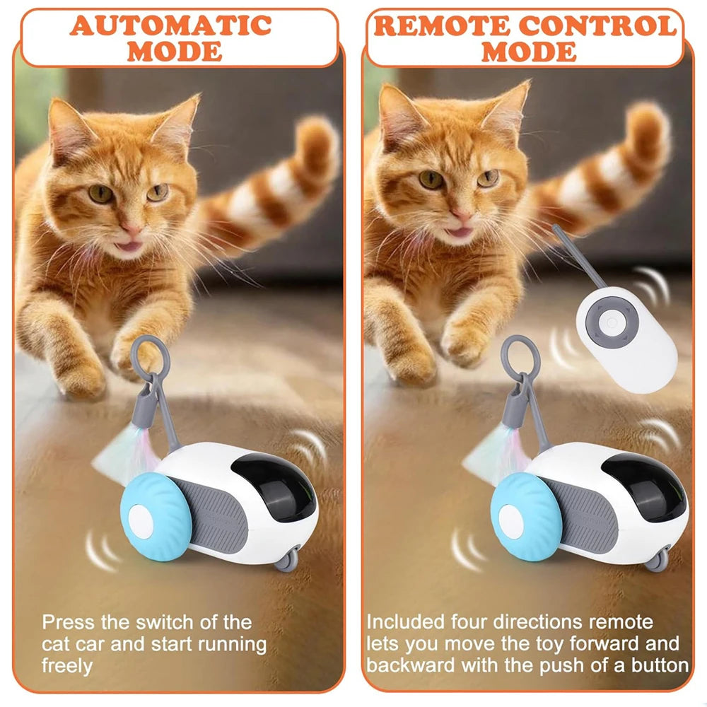 Smart Katt Leksak 2 lägen Automatisk rörelse Fjärrstyrd leksaksbil för katter Hundar Interaktiv lekande Kattungträning Husdjurstillbehör