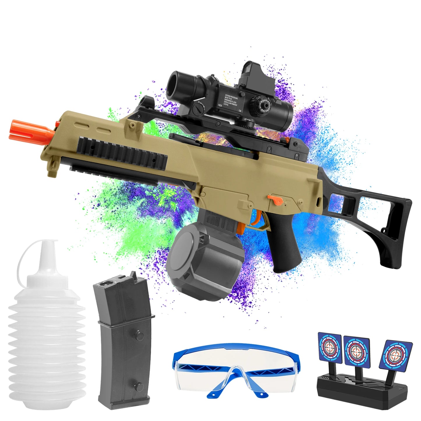G36C High Speed Electric Gel Balls Blaster, Automatic & Manual Dual Modes Water Bullets Gun, Outdoor Shooting Games, Gifts