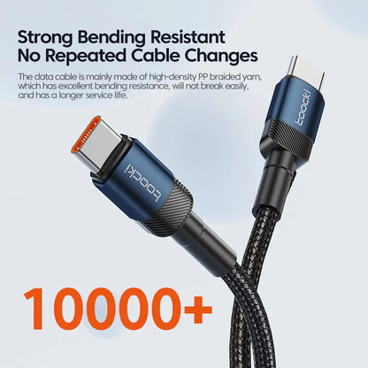 USB Typ C till USB C-kabel 100W PD 3.0 QC4.0 Snabbladdning Typ C till Typ C-kabel för Macbook Samsung Xiaomi