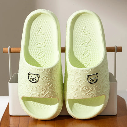 Summer Fashion Men's Slippers Printting Little Bear Sandals Indoor Bathroom Non-slip Soft Women Dormitory Casual Shoes Couple