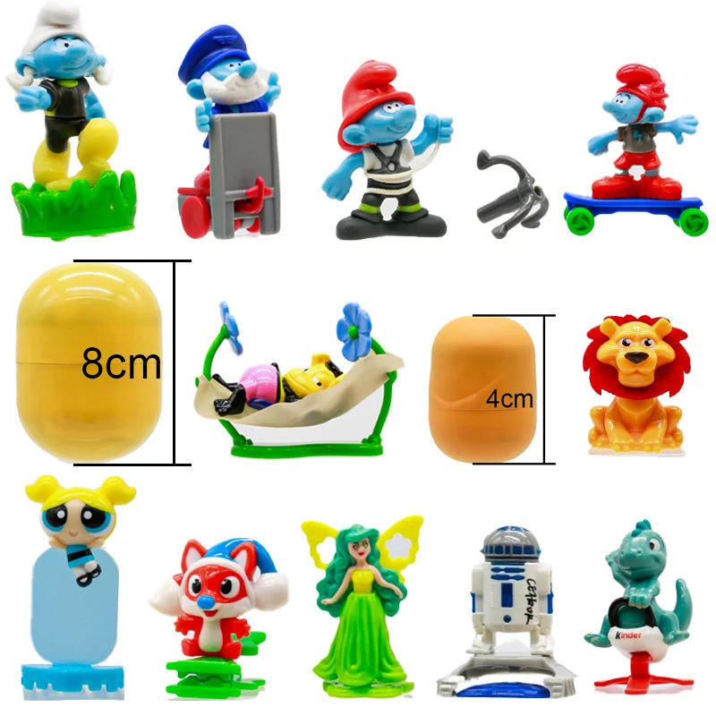 Kinder Gashapon Kapselleksaker Roliga Ägg Tecknad Anime Karaktärer Djur Soldater Prinsessa Modell Leksakssamling Prydnadsföremål Barngåva