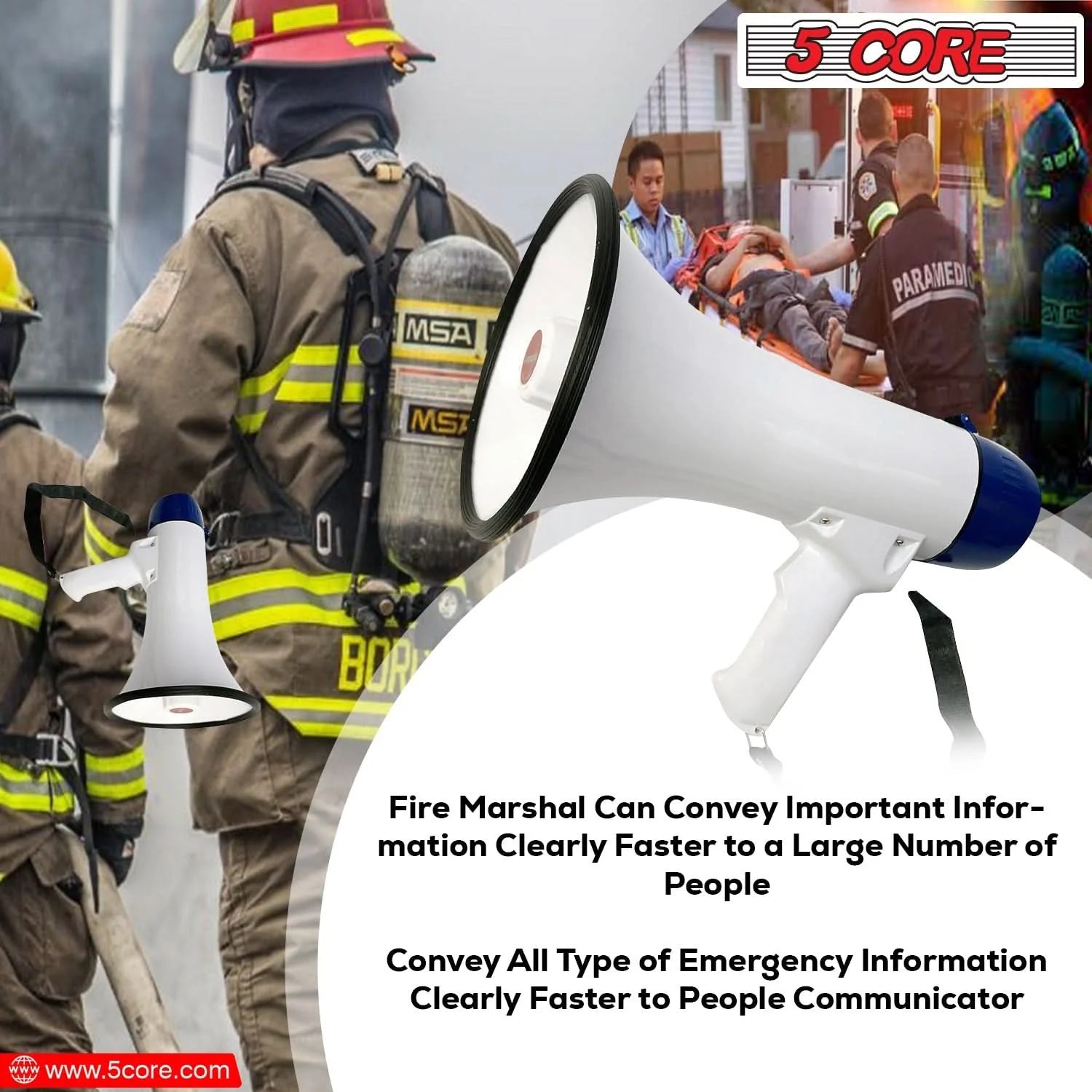 5Core 20W Battery-Powered Megaphone Bullhorn Loudspeaker