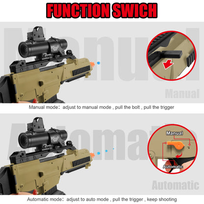 G36C High Speed Electric Gel Balls Blaster, Automatic & Manual Dual Modes Water Bullets Gun, Outdoor Shooting Games, Gifts