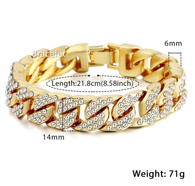 Miami™ Guld Kubansk Armband – Tidlös Elegans och Sofistikerad Stil!