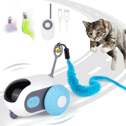 Smart Katt Leksak 2 lägen Automatisk rörelse Fjärrstyrd leksaksbil för katter Hundar Interaktiv lekande Kattungträning Husdjurstillbehör
