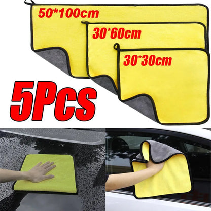1/2/6pcs Microfiber Cleaning Towel Car Cleaning Cloths Professional Detailing Car Drying Microfiber Towel Wash Towel Accessories