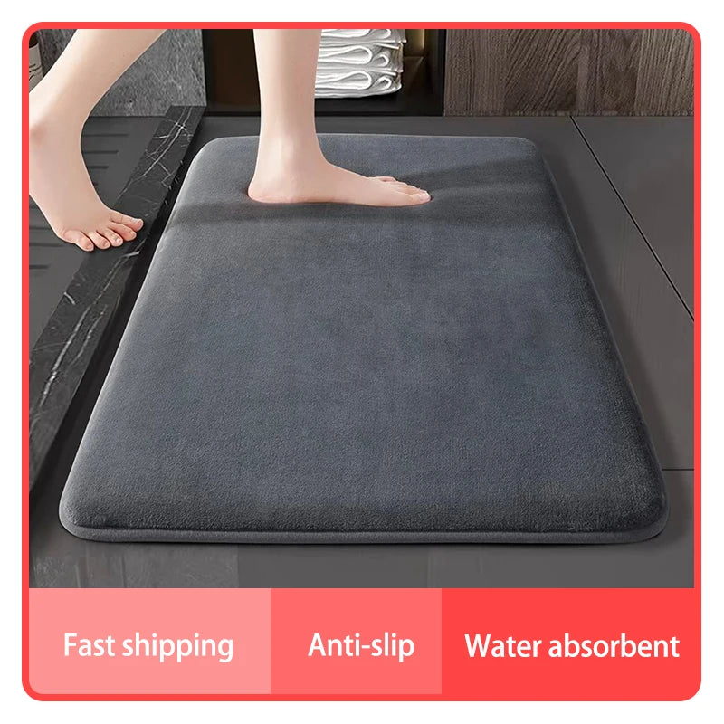 Superabsorberande golvmatta, superabsorberande badmatta, super anti slip korall sammet badrumsgolvmatta, dörrmatta