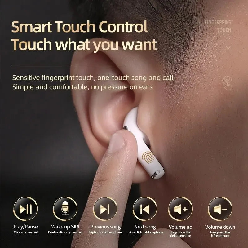 PRO4 Trådlösa Bluetooth-hörlurar Hörlurar Outdoor Sport Headset 5.3 med laddningsfack Display Touch Control-hörlurar för Musik