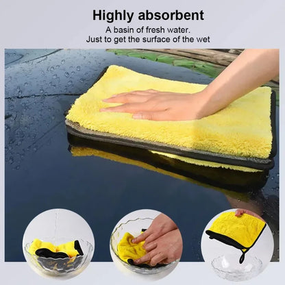 1/2/6pcs Microfiber Cleaning Towel Car Cleaning Cloths Professional Detailing Car Drying Microfiber Towel Wash Towel Accessories