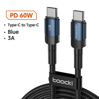 USB Typ C till USB C-kabel 100W PD 3.0 QC4.0 Snabbladdning Typ C till Typ C-kabel för Macbook Samsung Xiaomi